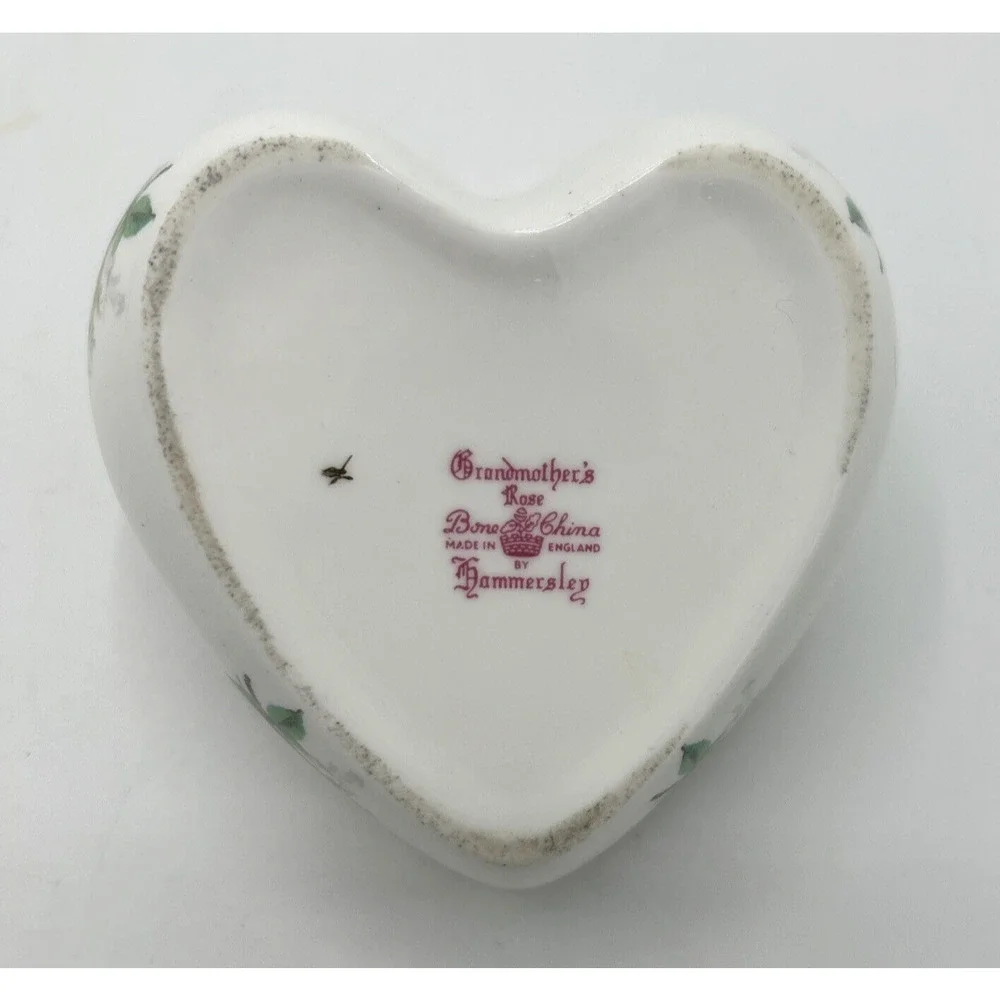 Vintage Hammersley Trinket Box Heart Shaped 2 1/4